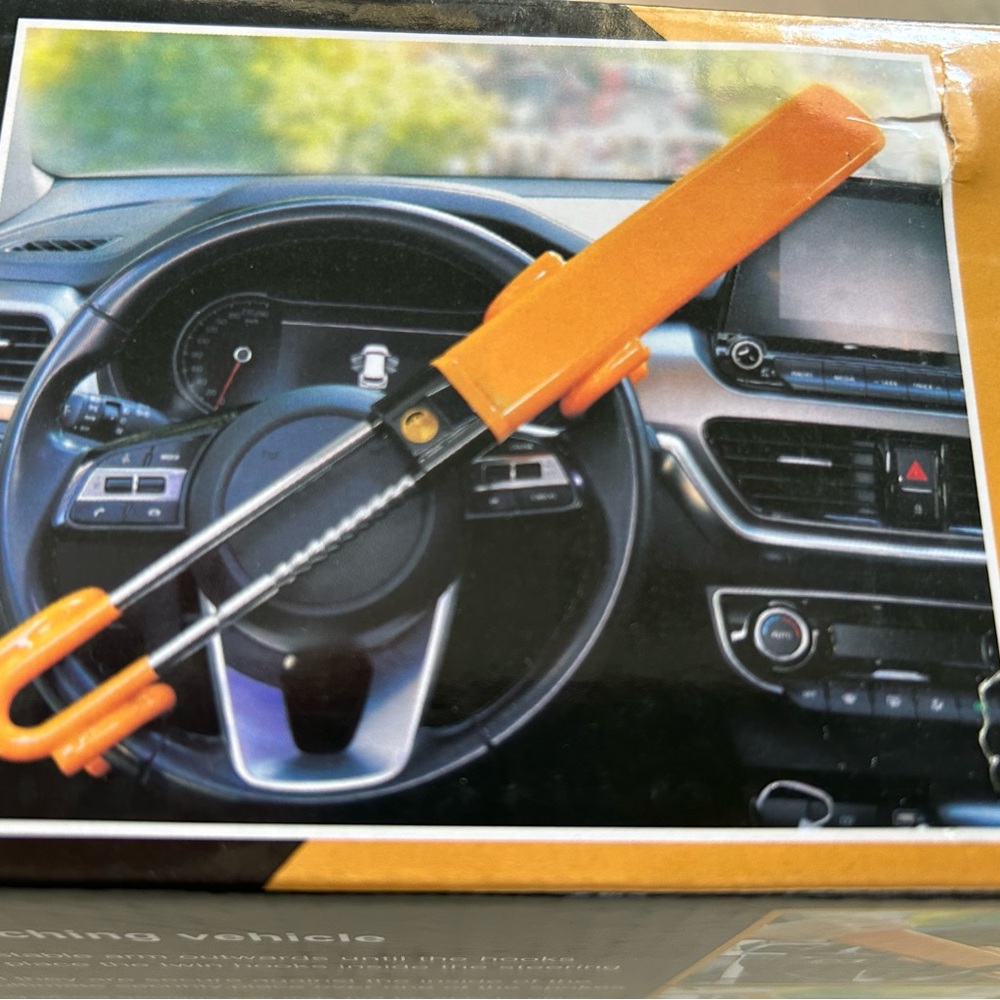 Heavy-Duty Red Steering Wheel Lock